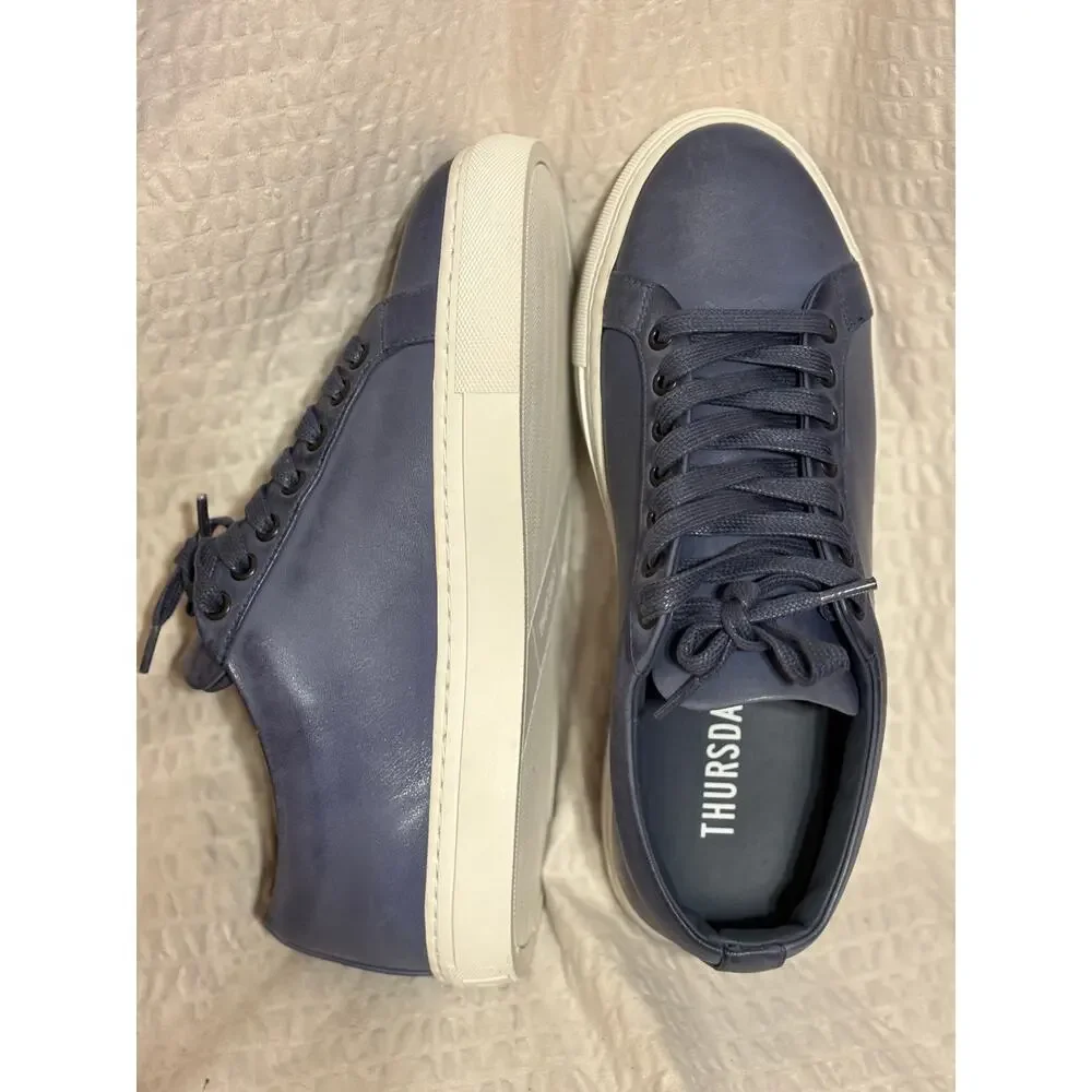 Thursday Everyday Women’s Size 7 Blue Leather Low Top Sneakers Worn Once EUC